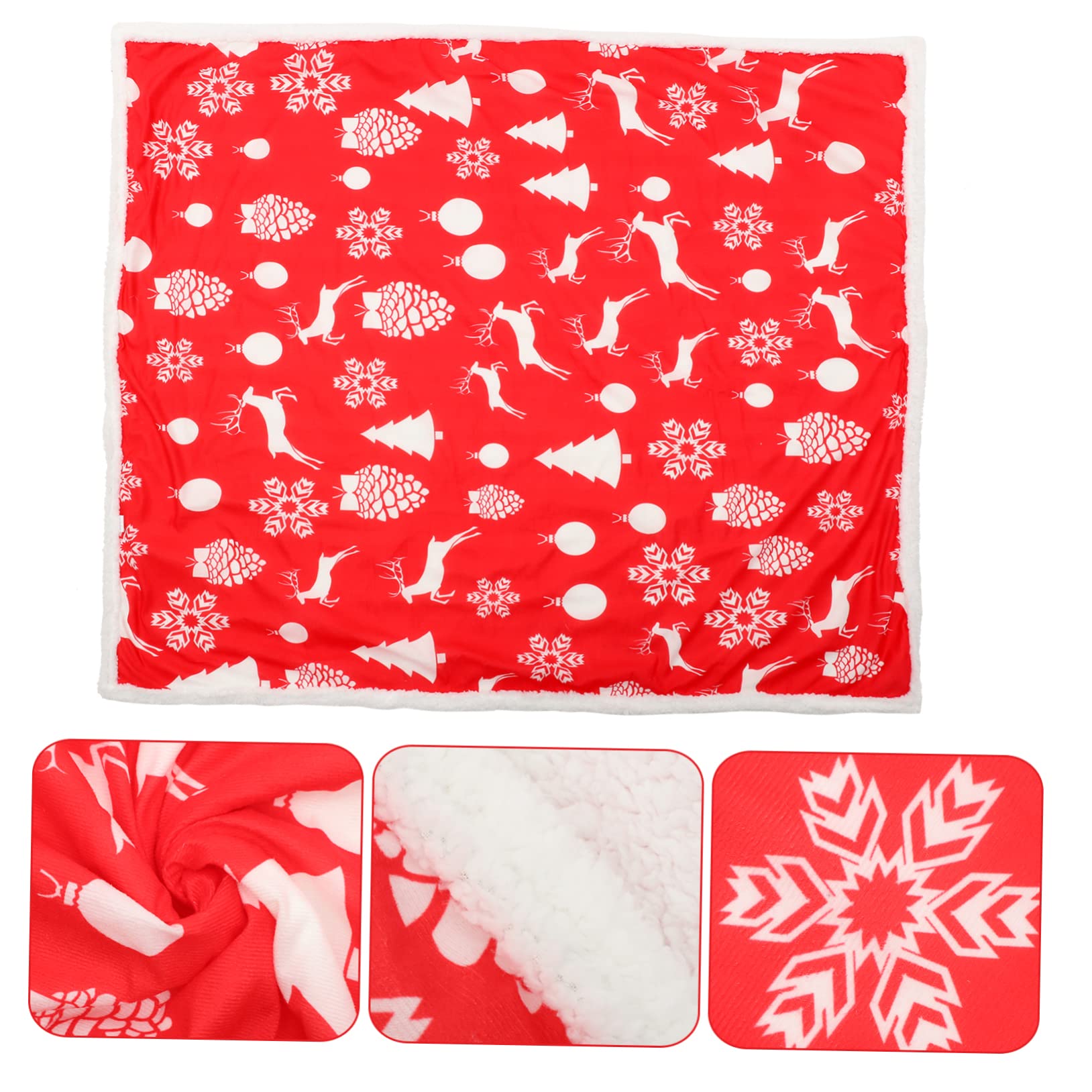 Cabilock Manta de Navidad de Felpa Gruesa Diseño 3D para Sofá, Cama o Habitación, Manta Decorativa Cálida de Invierno
