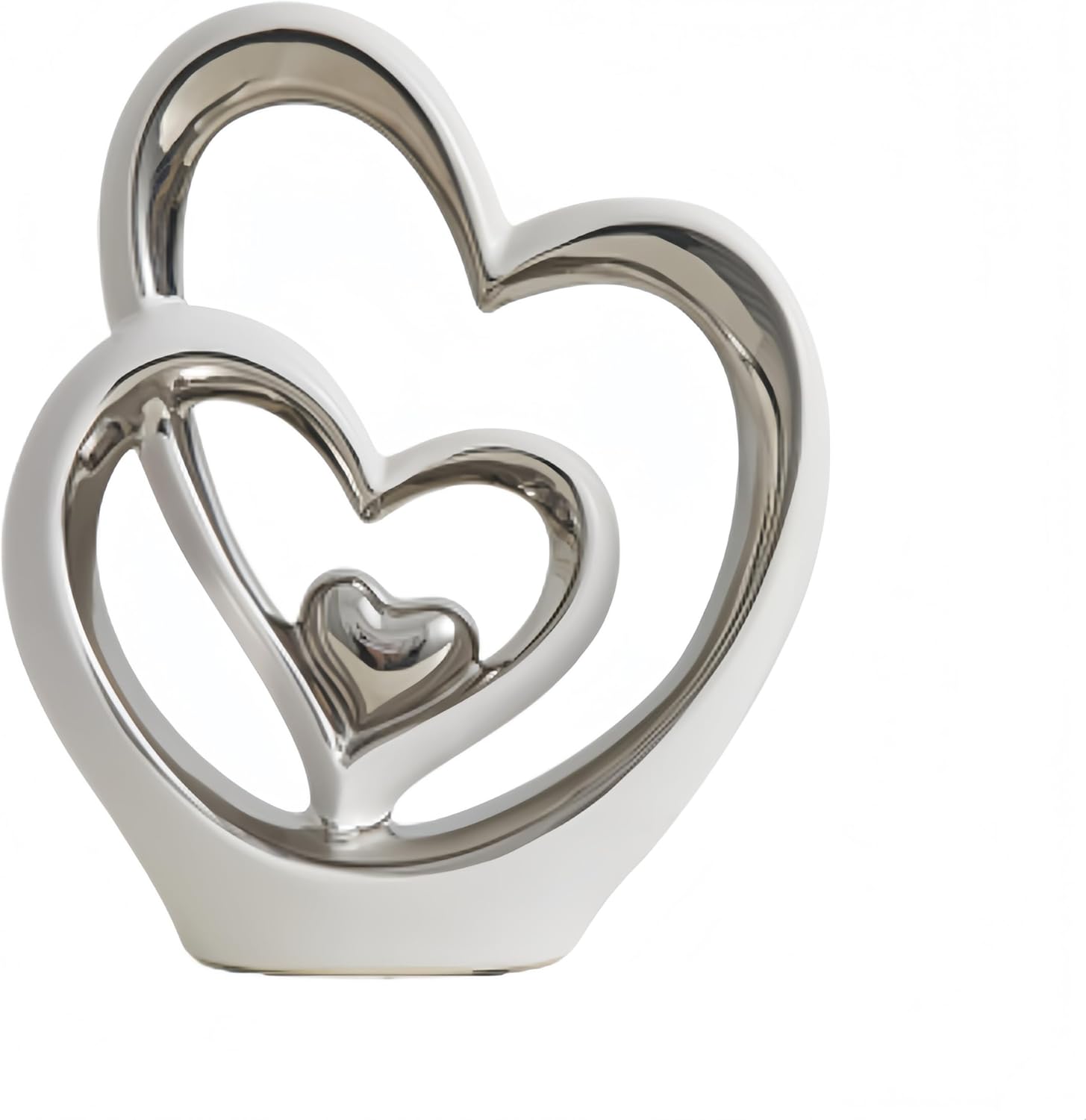 AWNR Heart Hands Sculpture,Small Shelf Decor,Tv Stand Decor Items for Living Room,Apartment,Office (Silvery)