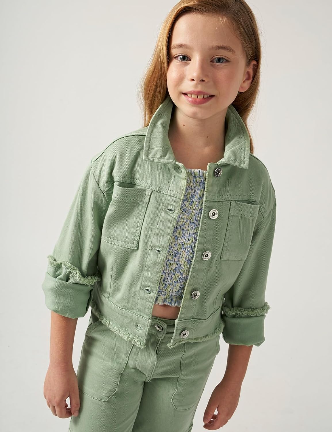 Mayoral Twill jacket for Girls Mint