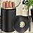 Scotte Cigar humidor case/jar,Leather Cedar Wood Cigar Canister Portable for 12-16 Cigar (Black)