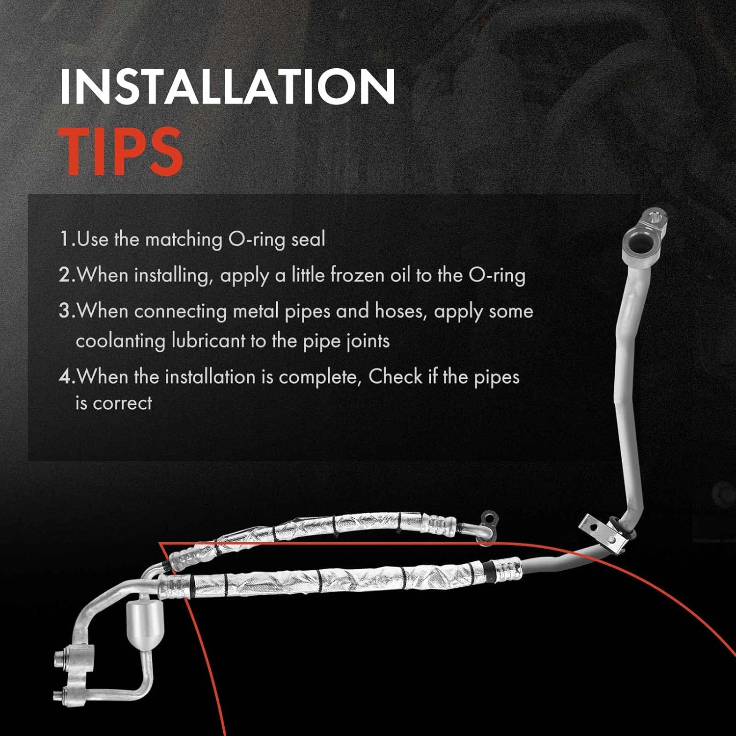 A-Premium A/C Suction Hose & Discharge Line Hose Assembly Compatible with Ford Fusion & Lincoln MKZ, 2010 2011 2012, 3.5L