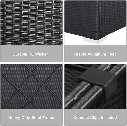 Miniatura 9 de Tangkula Juego de muebles de patio de 7 piezas, sofá modular para exteriores con 2 almohadas y fundas de cojín, juego de conversación de sofá de