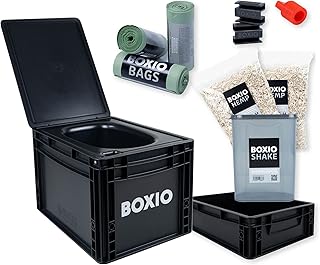 BOXIO Toilet - Portable Toilet, Camping Toilet, composting Toilet for car Camping, Boat or Camping. Mini Camping Toilet: 14,7" x 11,8" x 11,0" Made in Germany.