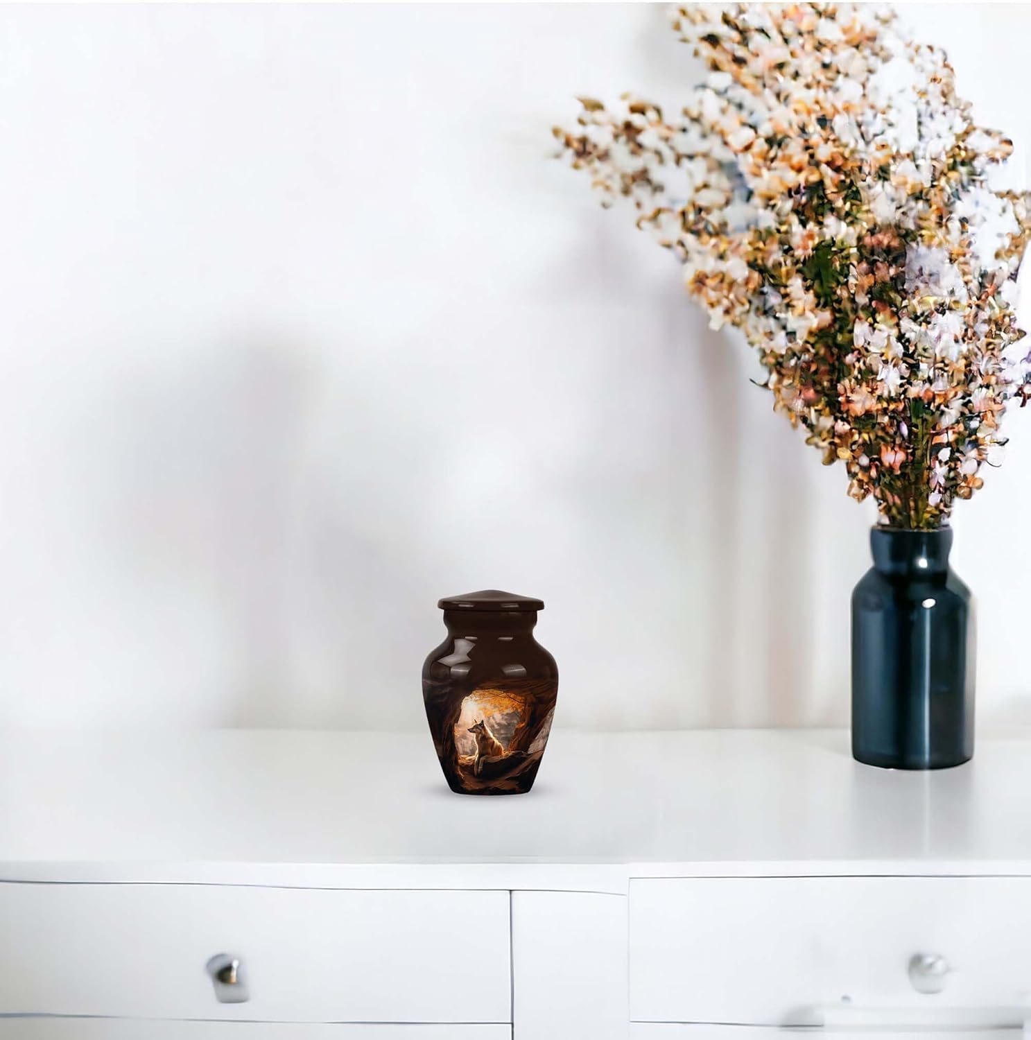 Wolf Small Urns for Human Ashes Male - Cremation Keepsake Urn for Human Ashes Adult Female - Mini Funeral Memorial Urn - 3 Inch 1 Pcs - Image 5