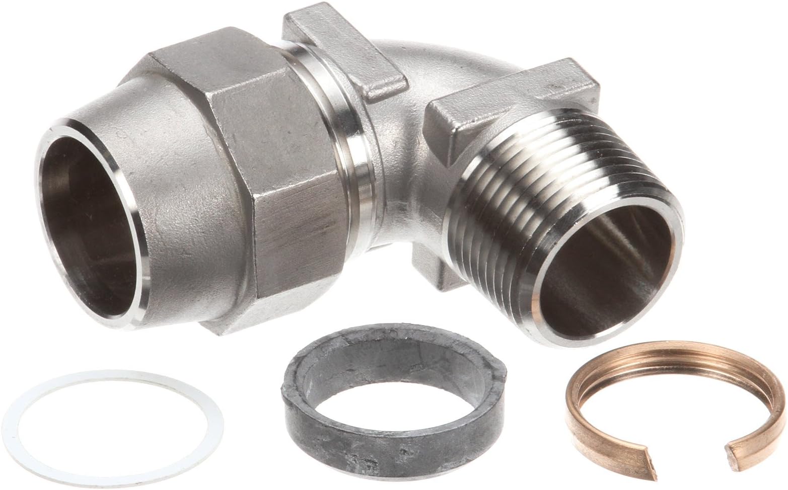 CMA Dish Machines 00213.20 Stainless Steel 90° Fitting/Elbow Assembly, 1" Compression x 1" MIP