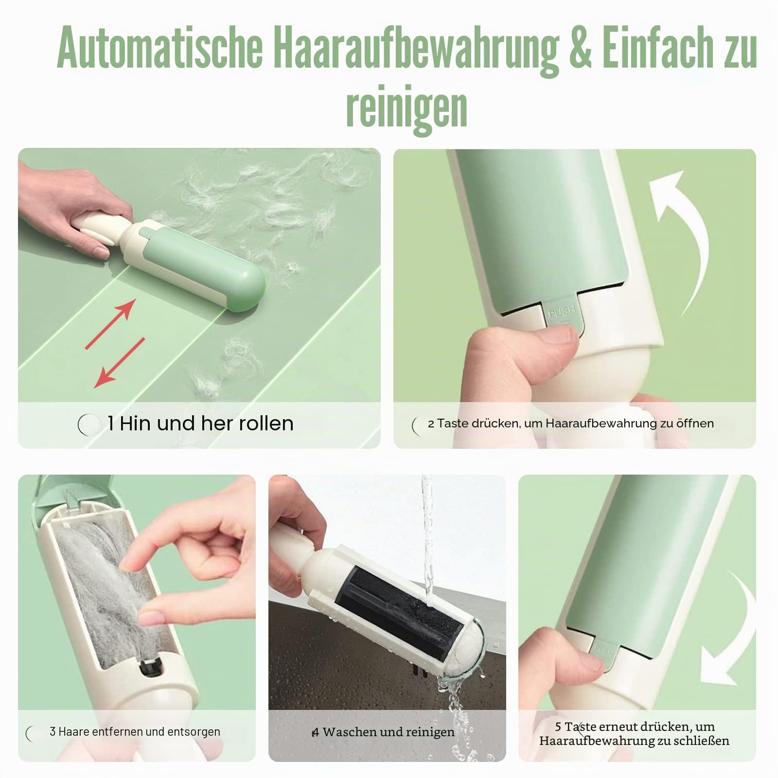2 Stück Fusselrolle Tierhaare Wiederverwendbare Tierhaarentferner-Bürste für Katzenhaare und Hundehaare leicht zu reinigen Haustierfellentferner Bürsten für Kleidung, Teppich & Sofa