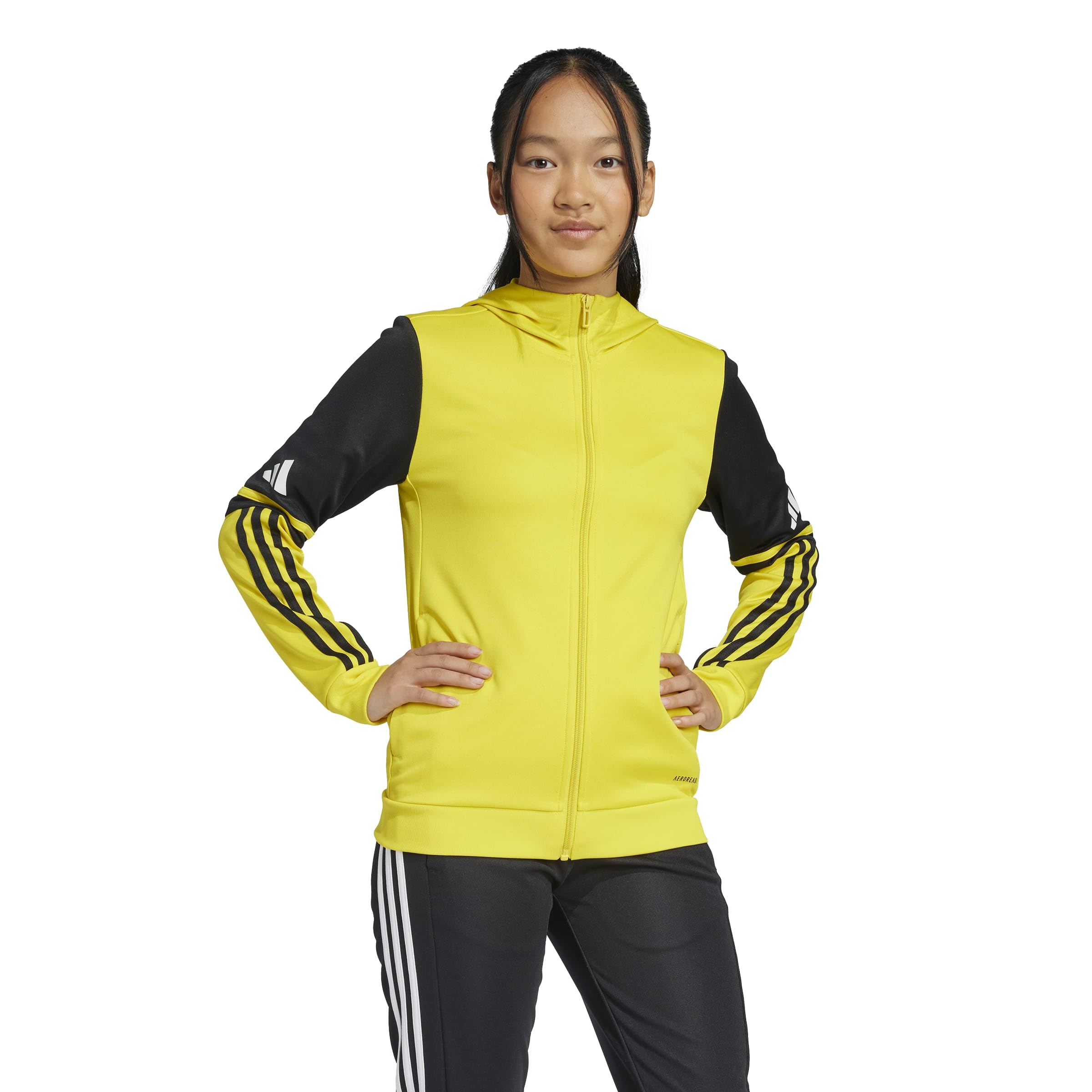 adidas Uniseks - dzieci Squadra25 Hoody Kids Sweatshirt, team yellow/black/white, 9-10 Years