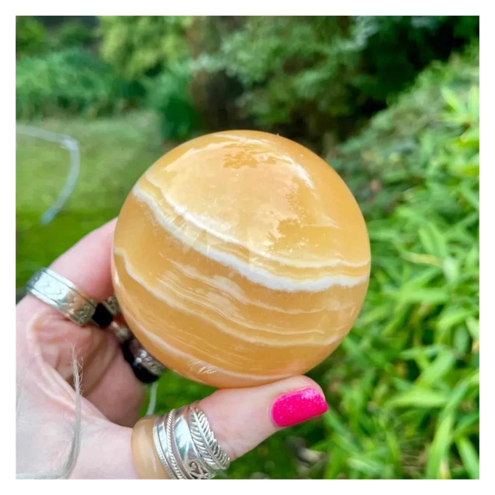 Calcite Sphere, Crystal Sphere, Crystal Ball, Yellow Calcite, Quartz Sphere, Home Crystal Decor, Calcite Crystal (Color : Yellow Calcite, Size : 65-70mm)