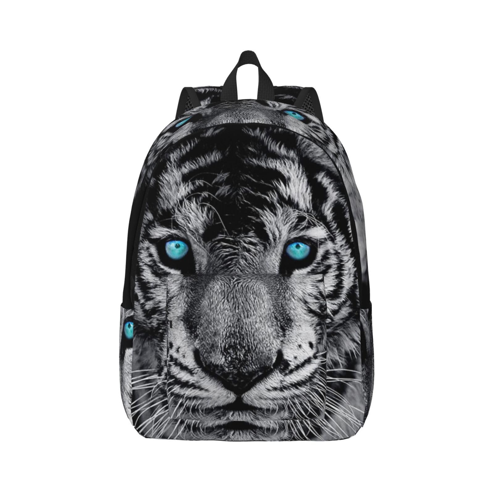 Sac à dos voyage ordinateur blanc tigré avec compartiment école - 8