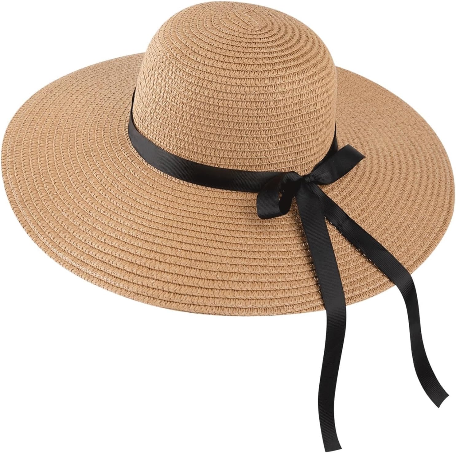 Summer Foldable Floppy Straw Hat for Women Wide Brim UV Protection Sun Hat for Beach Travel Outdoor