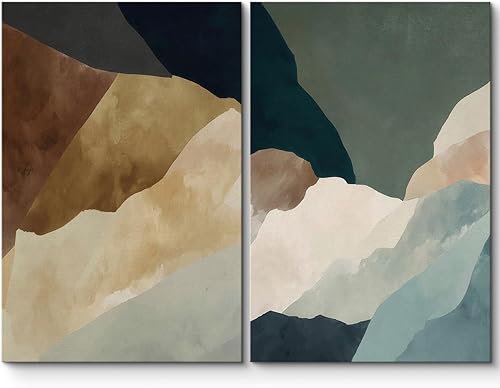 Miniatura 176 de SIGNLEADER Lienzo enmarcado para pared, juego de arte geométrico de mediados de siglo, formas de tocadiscos de música, ilustraciones abstractas,