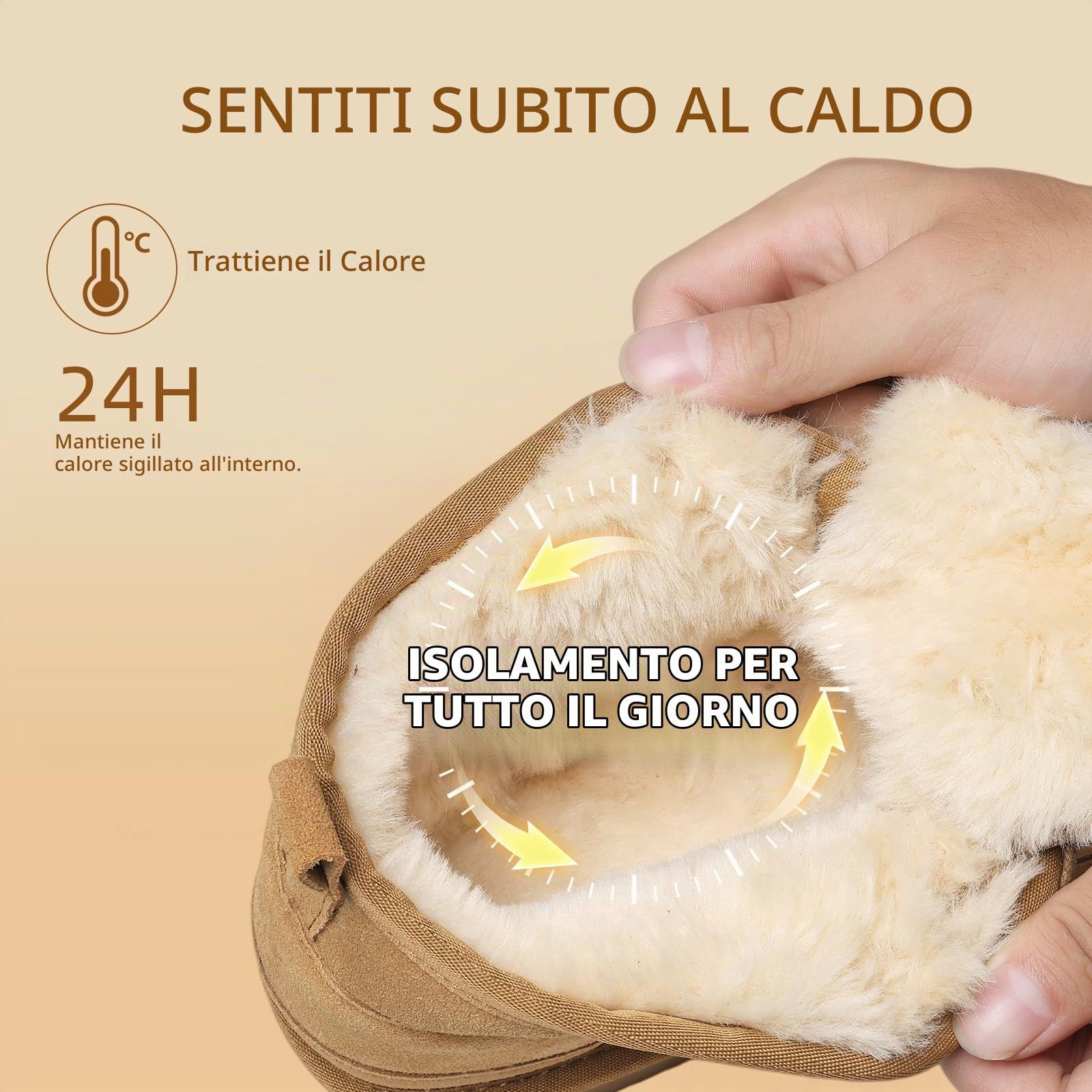Meik Mangni Stivali da Neve Donna Stivaletti Invernali Uomo Comodi Scarpe con Calda Foderati Antiscivolo Scarponi Neve Classici Snow Boots Esterno Marrone 37EU