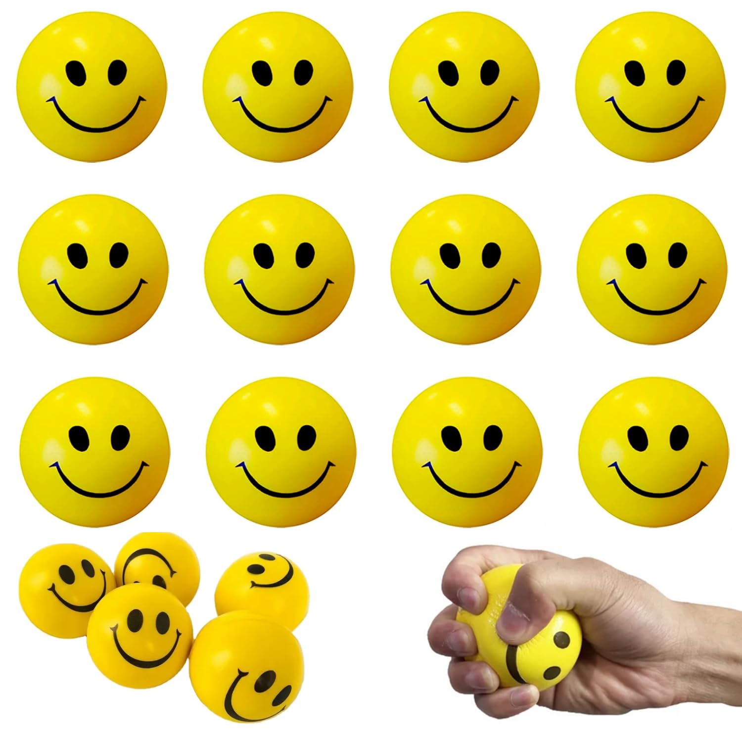 IncyWincy Smiley Sponge Balls for All Age Group (Pack of 12), Birthday Return Gift for Kids, Stress Relief Hand Exercise Balls, Return Gifts for Kids Birthday Party Bulk, Toy Gifts for Boys and Girls (B0CG4SKYLD) Amazon Price History, Amazon Price Tracker