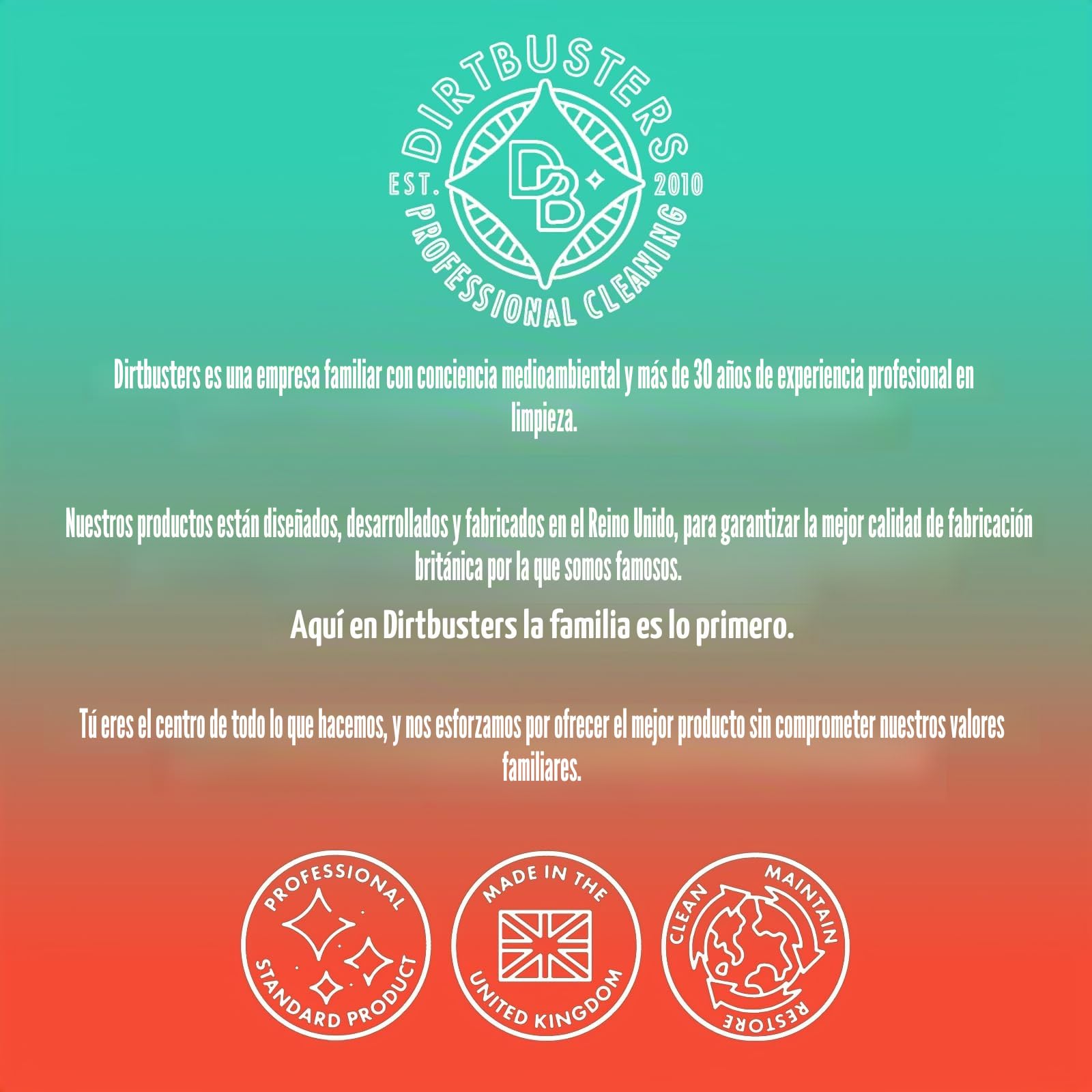 Dirtbusters Limpiador Concentrado de Moquetas, Alfombras y Tapicería para Mascotas. Elimina Manchas y Olores de Orina y Heces. Apto para Máquinas de limpieza. Aroma a Camomila y Geranio. 1 x 5 Litros
