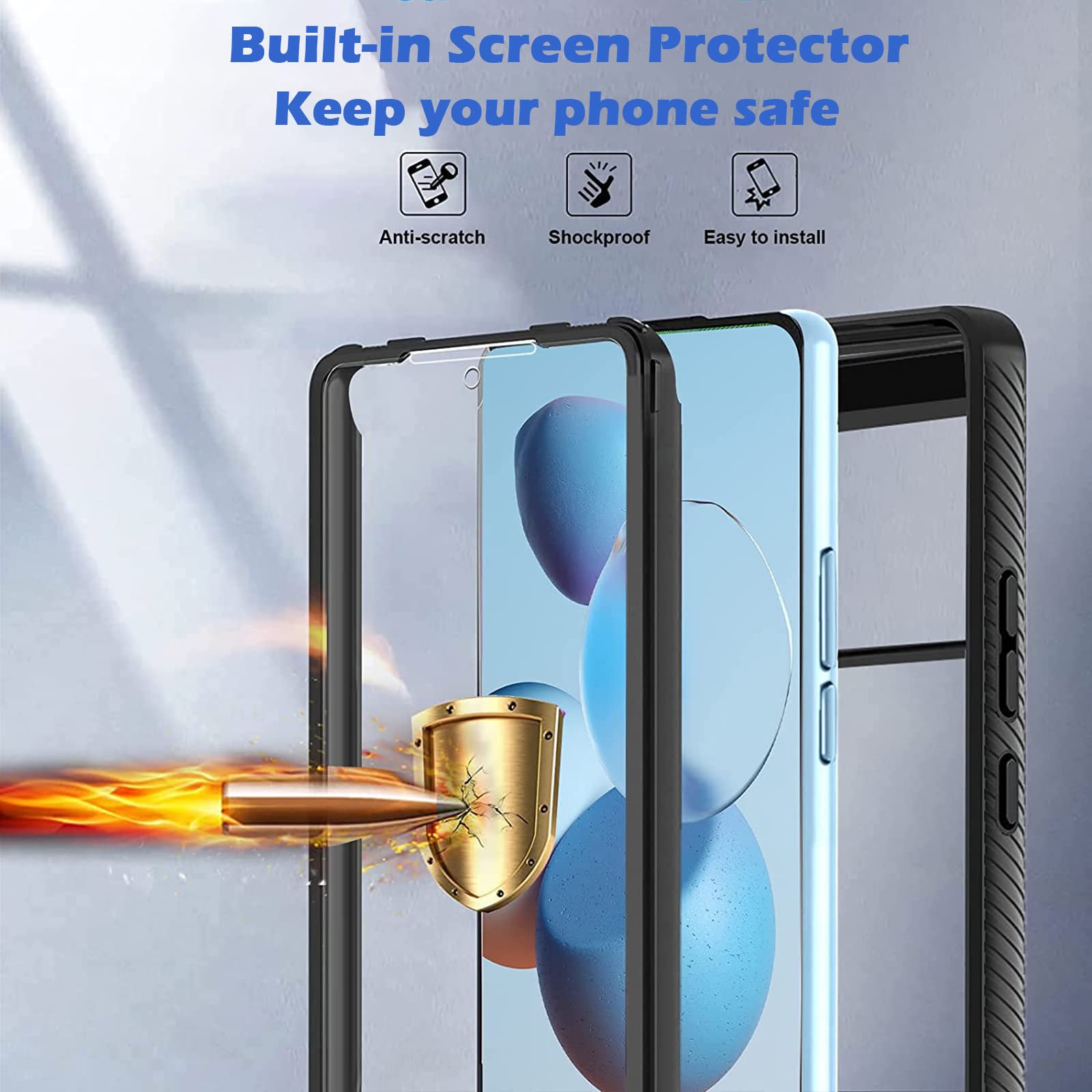 Coque De Protection Intégrale Pour Honor X6b - Protection 360° Avec écran Intégré, Dos Transparent - Antichoc, Compatible Charge Sans Fil, Couleur Noire