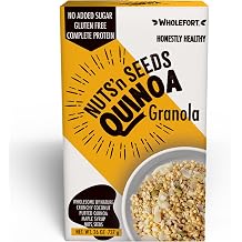 Wholefort Nuts n Seeds Puffed Quinoa Granola Cereal, No Added Sugar, Gluten Free, Vegan, Light Crunch with Organic Maple Syrup, Coconut, Cashews, Pumpkin Seeds & Sea Salt, Breakfast or Snack 26 oz