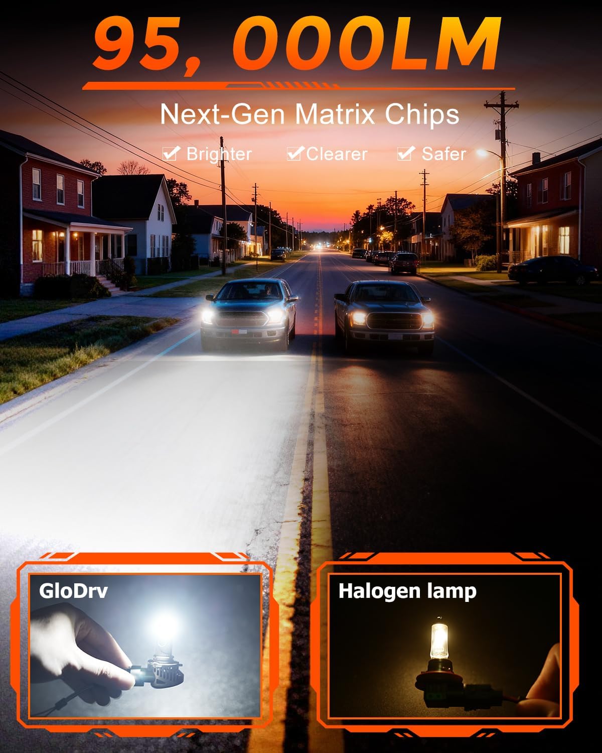 H 11 Light Bulbs for Cars, 6500K Cool White 95,000 LM 1500% Ultra Bright,1:1 Beam Pattern Led Fog Light, Plug and Play,Pack of 2