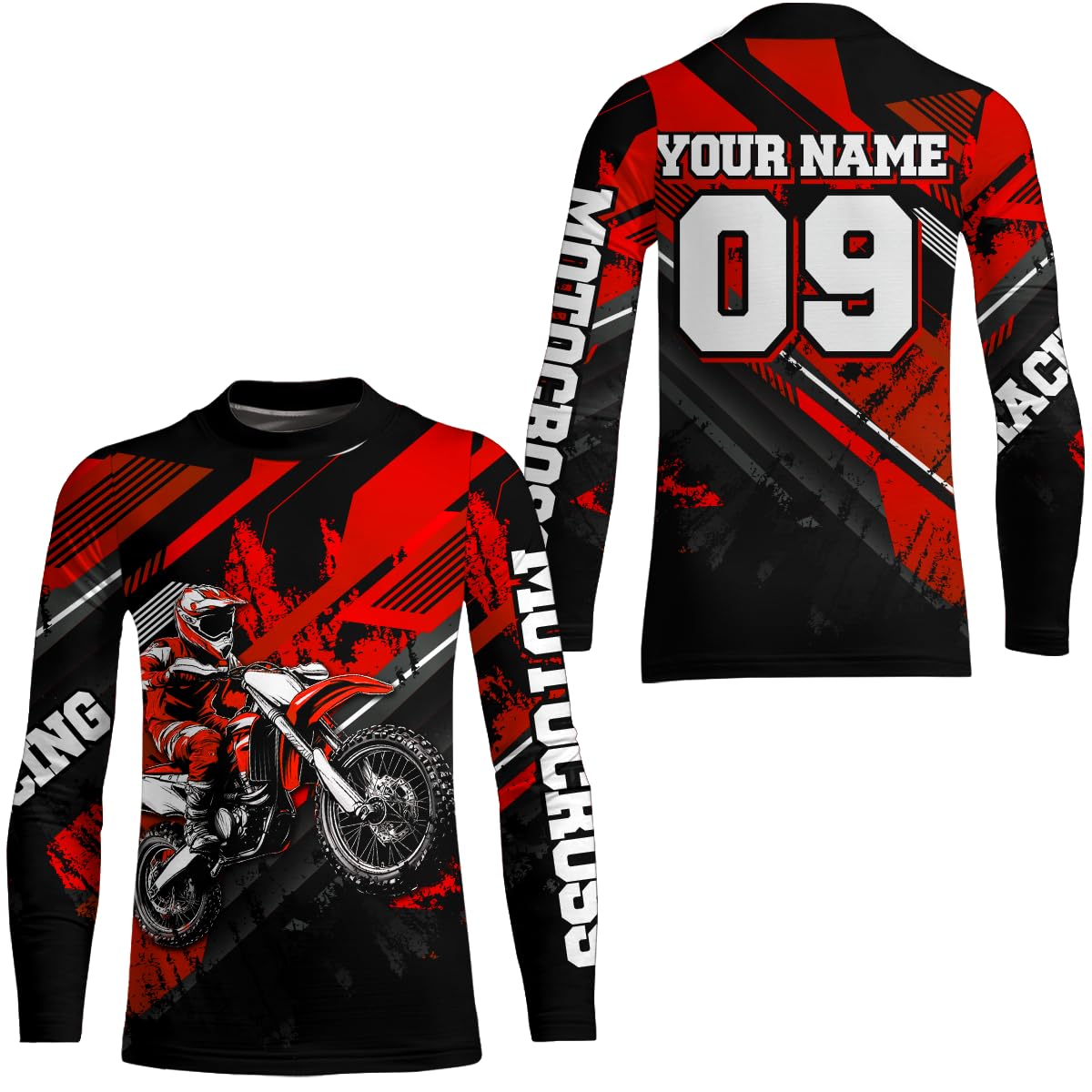 PIONAMZIOZ Dirt Bike Jersey Men Women Kid Upf30+ Custom Motocross Racing Shirt Youth Boys Off-Road Motorcycle Shirts (US, Alpha, Small, 5X-Large, Regular, Regular, Red)