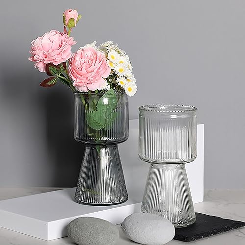 Miniatura 5 de Jarrón de cristal para florero moderno, decoración del hogar para centro de mesa, sala de estar, dormitorio, boda, inauguración de la casa, jarrones