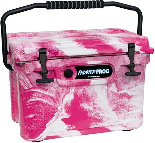 Miniatura 17 de USA Made Frosted Frog Camo - Baúl de hielo de 20 cuartos de galón de capacidad, resistente, moldeado por rotografía, enfriador aislado de grado