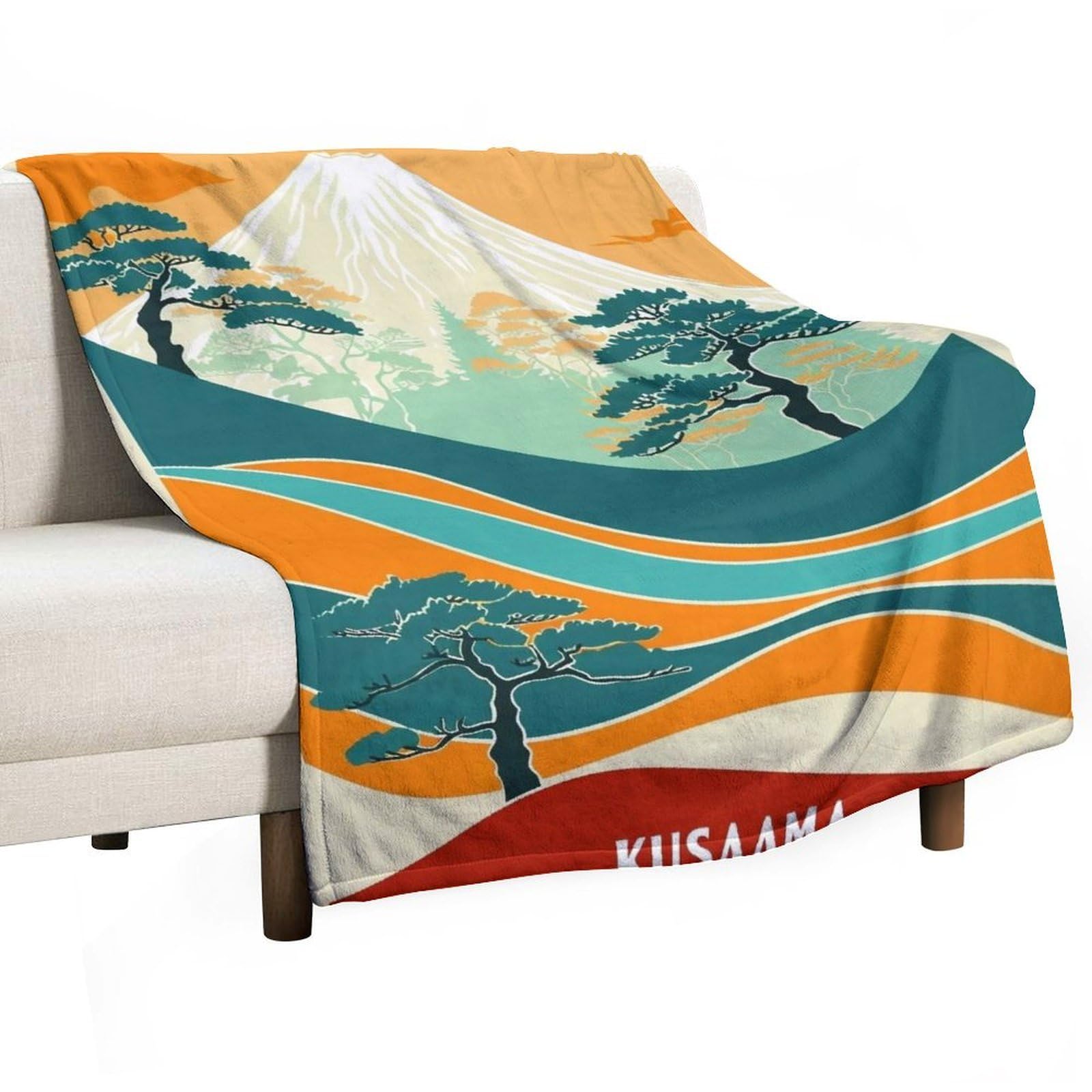 YHGSREUOH Yayoi Kusama Japanese Grasslands 02 Flannel Blankets Fleece Soft Throw Lightweight Plush Gifts for Couch, Bed, Cozy Sofa Plush, Chair, Lovers 138x175cm(55x70in)