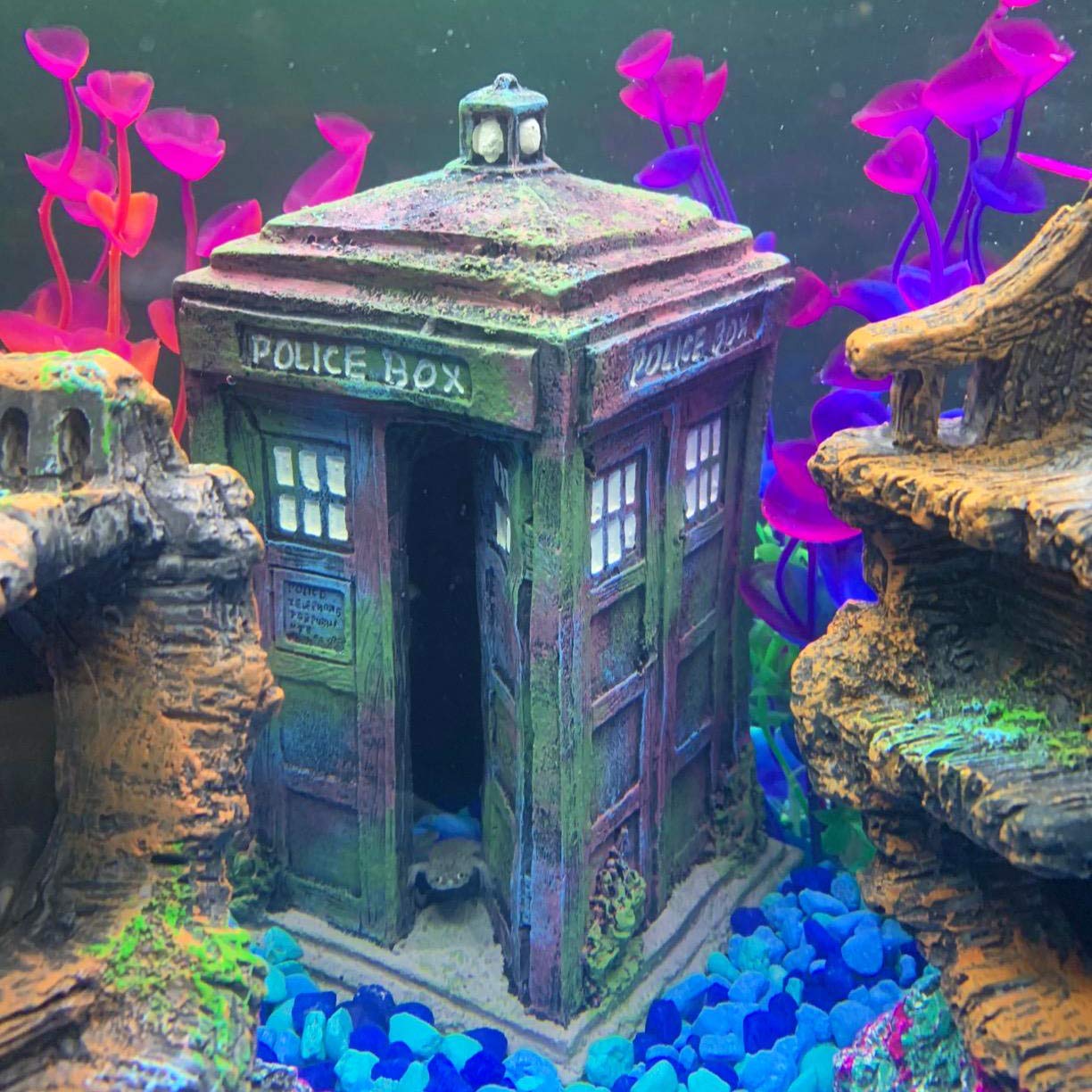 doctor who fish tank accessories Amazon.com : SLOCME Fish Tank Tardis Police Box Decorations
