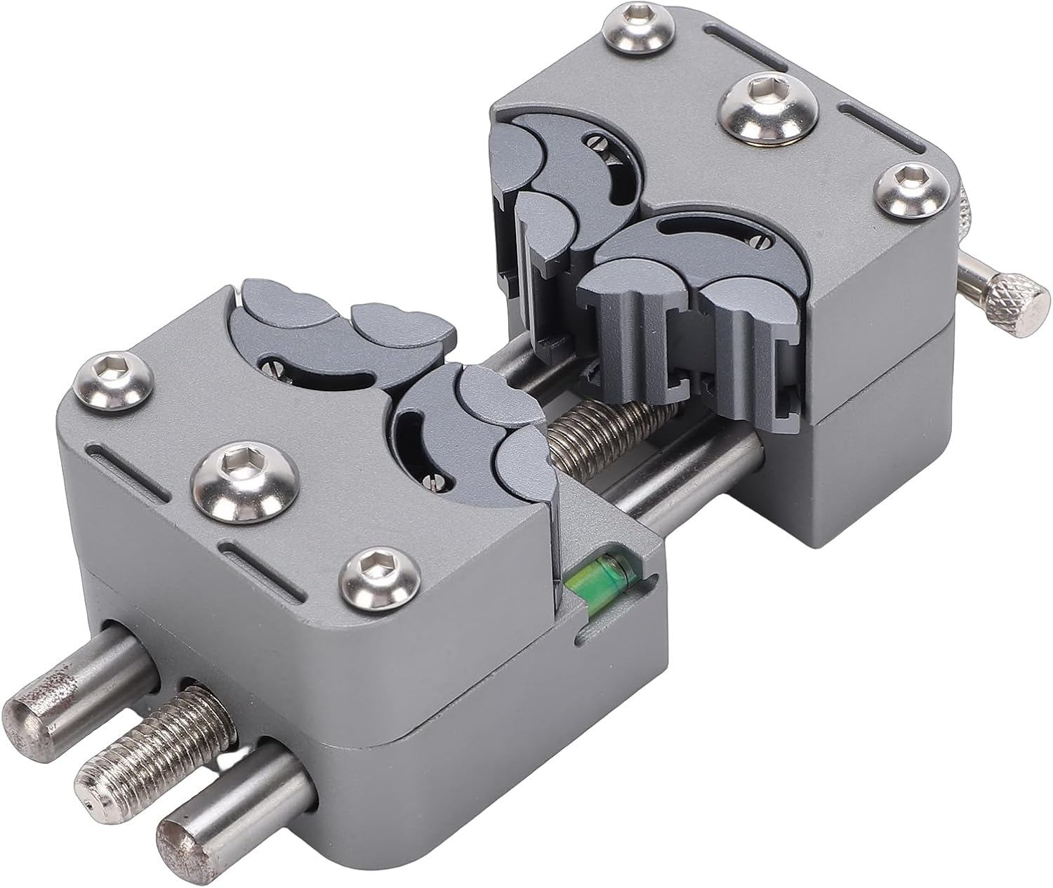 Fractal Vise, 304 Stainless Steel Mini Bench Vise with Non Slip Silicone Base and Multi Jaw Design for Electronics Crafts and Repair (Stainless Steel Chuck)