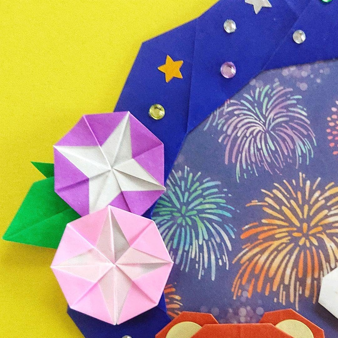 Amazon.co.jp: 折り紙リース ＊ 「花火」 くま うさぎ : おもちゃ