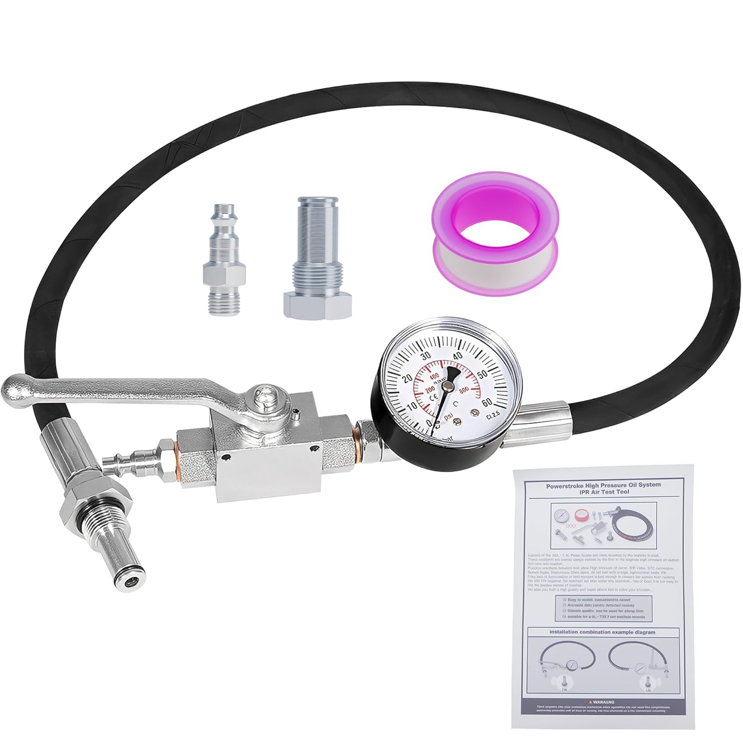Powerstroke Diesel High Pressure Oil System IPR Air Test Tool Special KIT Compatible with Ford 6.0L and 7.3L