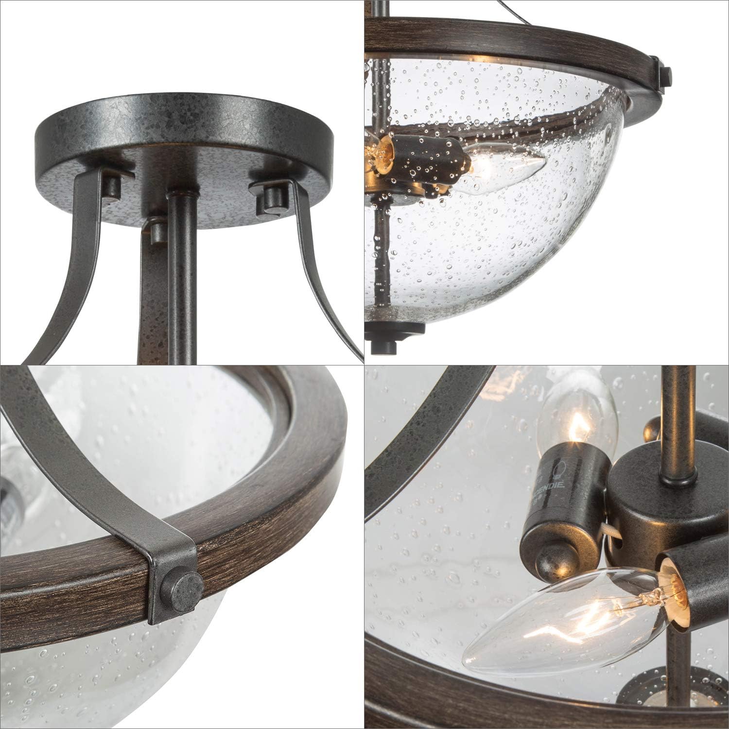 70% оƒƒ Evеrуthіng LOG BARN Semi Flush Mount Ceiling Light, Seeded Glass Farmhouse Ceiling Light Fixture for Kitchen, Hallway, Bedroom, Living Room, Laundry Room 70% оƒƒ Evеrуthіng LOG BARN Semi Flush Mount Ceiling Light, Seeded Glass Farmhouse Ceiling Light Fixture for Kitchen, Hallway, Bedroom, Living Room, Laundry Room