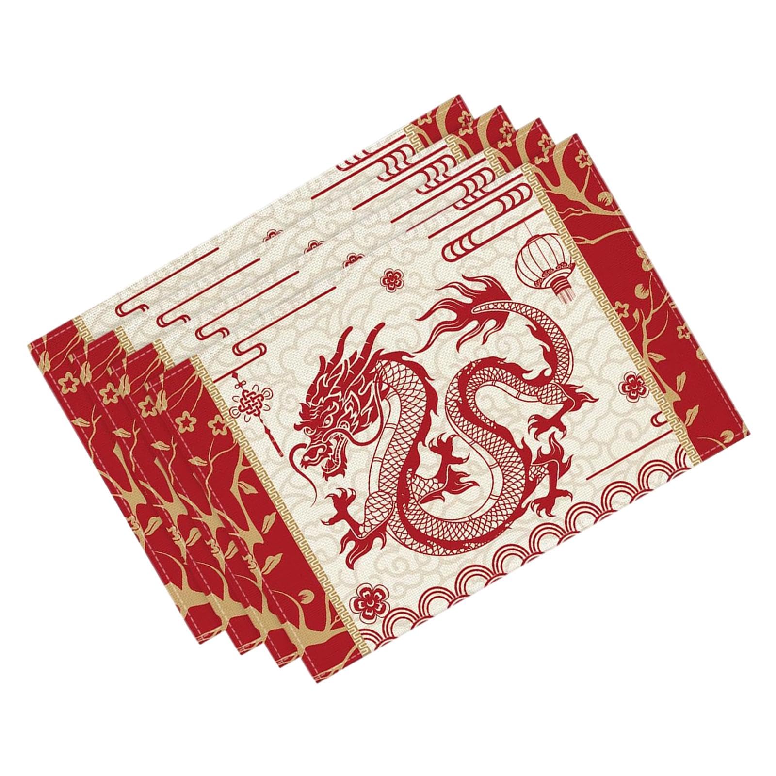 Sets de table Nouvel An Chinois isolants pour protéger le mobilier