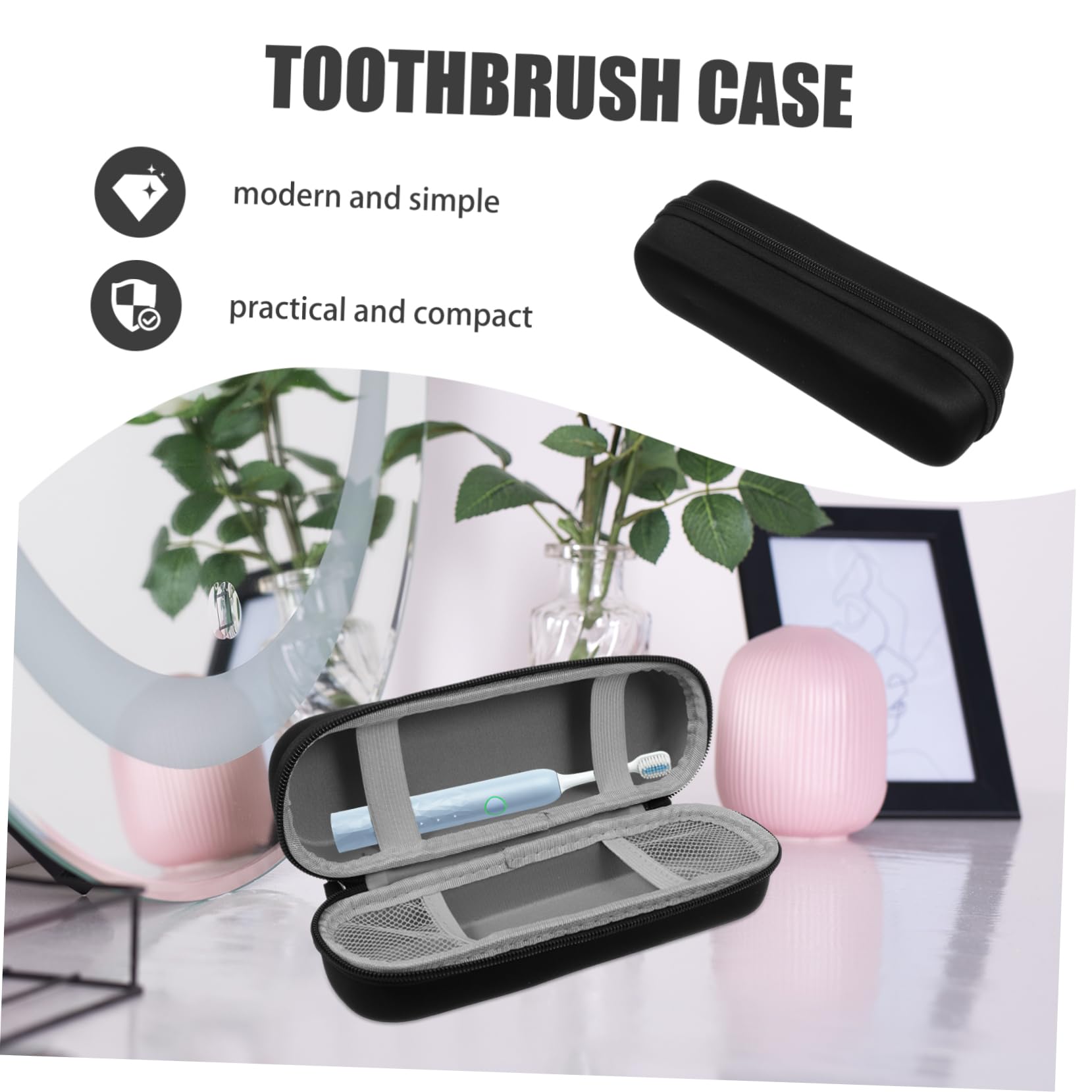 VALICLUD 5 Pezzi Borsa Di Stoccaggio Di Spazzolino Impermeabile Parete Porta Spazzolino Supporto Magnetico Titolare Porta Di Spazzolino Da Denti Porta Di Spazzolino Da Viaggio Eva Nero