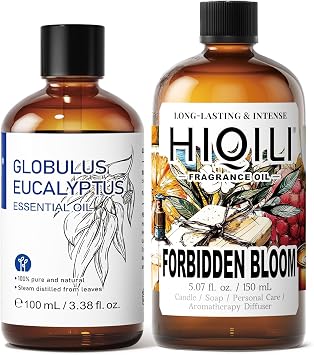 HIQILI 100ML Eucalyptus Essential Oil & 150ML Forbidden Bloom Fragrance Oil, for DIY, Diffuser