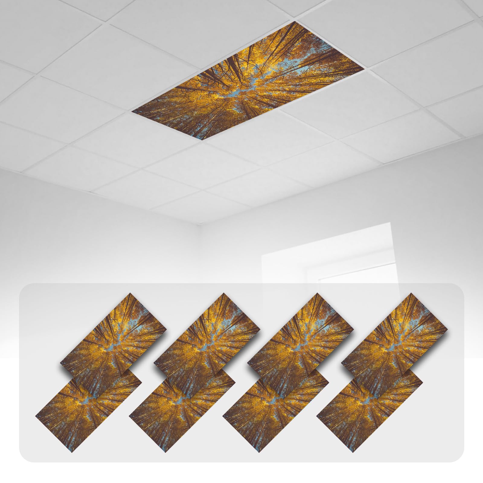 8 Pcs Fluorescent Light Covers with 80 Magnets Decorative for Classroom Ceiling Light 4 x 2 Feet Magnetic Light Covers Filter Easy Install for Office Hospitals &amp; Home Drop Ceiling Supplies