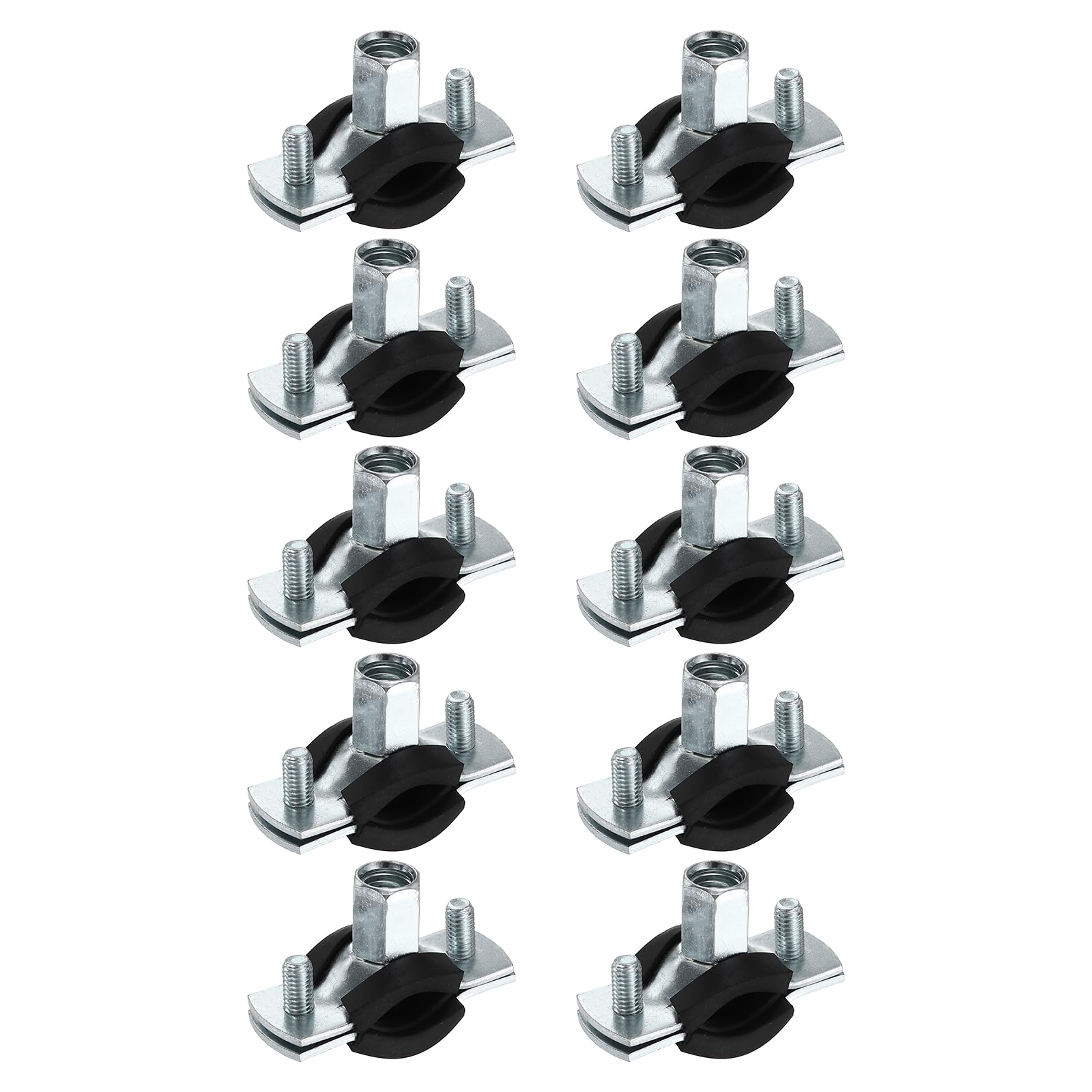 sourcing map 10 Pcs Split Ring Pipe Hanger 5/8" (16mm) Galvanized Steel Sheet Wall Ceiling Mount Adjustable Pipe Bracket Clamp for Plumbing HVAC (M8,M10)