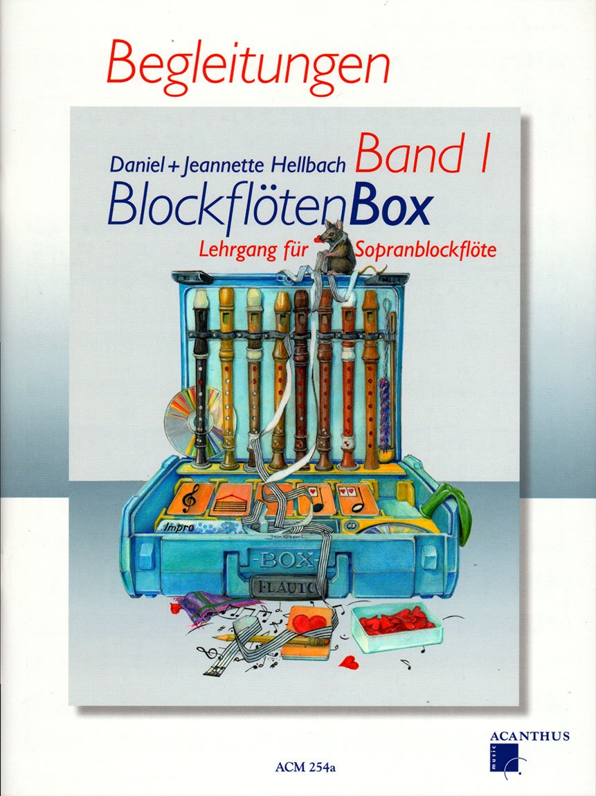BLOCKFLÖTENBOX Band 1 mit 2 CDs und Klavierbegleitung - Sopranblockflötenlehrgang für Kinder von Daniel Hellbach - Überarbeitete und verbesserte Neuauflage - 2 X herzförmiger Notenklammer