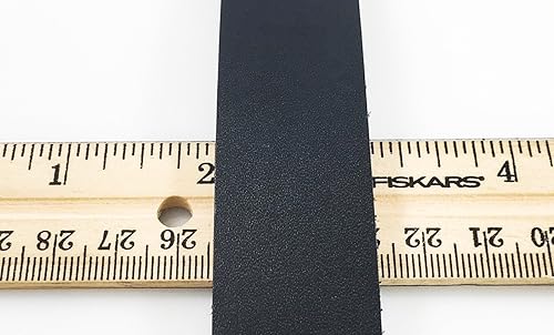 Miniatura 3 de Dangerous Threads Tira de cuero negro Latigo 1" x 72" cinturón en blanco