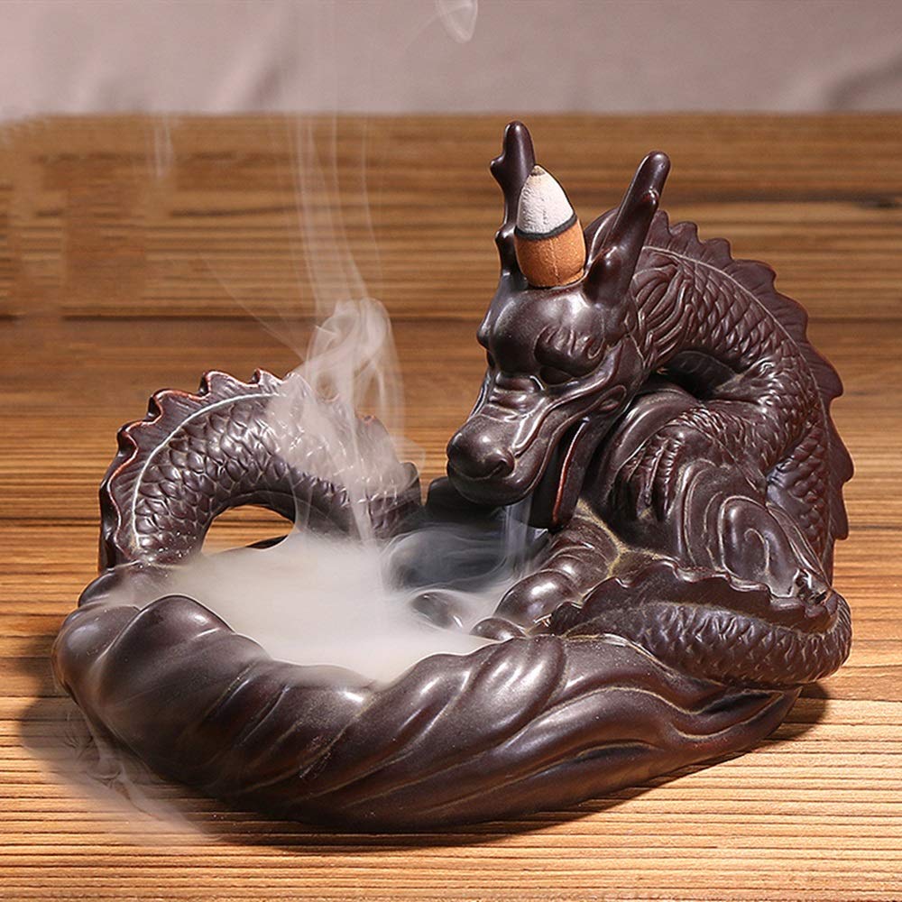 Huangwanru Backflow Incense Burner Road Ceramic Waterfall Backflow Incense Burner Backflow Incense Burner Crafts Incense Home Decoration Handicraft Gift (Color : Multi-colored, Size : ONE SIZE)