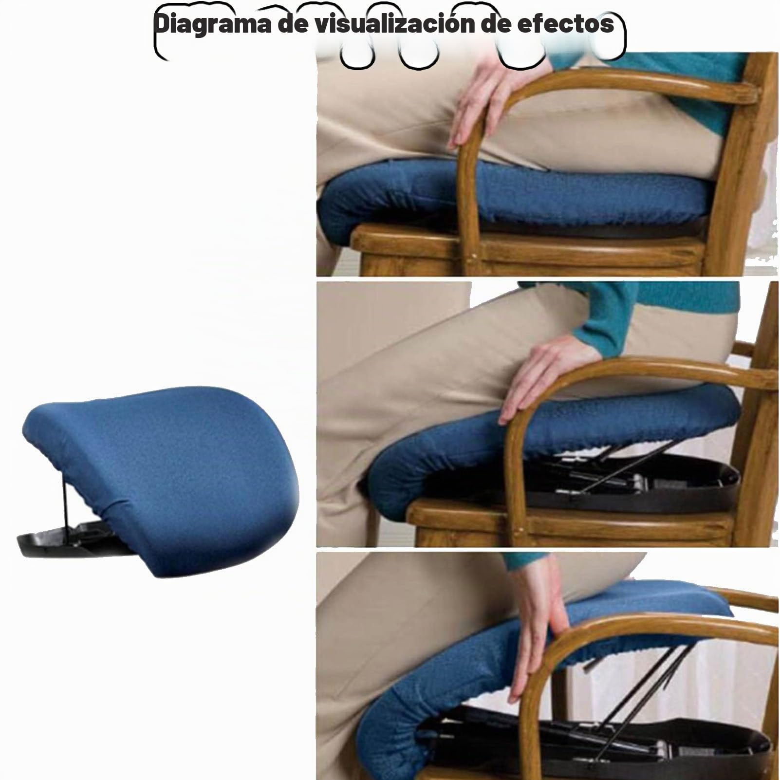 Cojín Elevador de sofá, cojín de Asiento, Ayuda para levantarse, cojín de Asistencia para Levantar el Asiento, Silla elevadora portátil para Personas Mayores y discapacitadas, soporta hasta