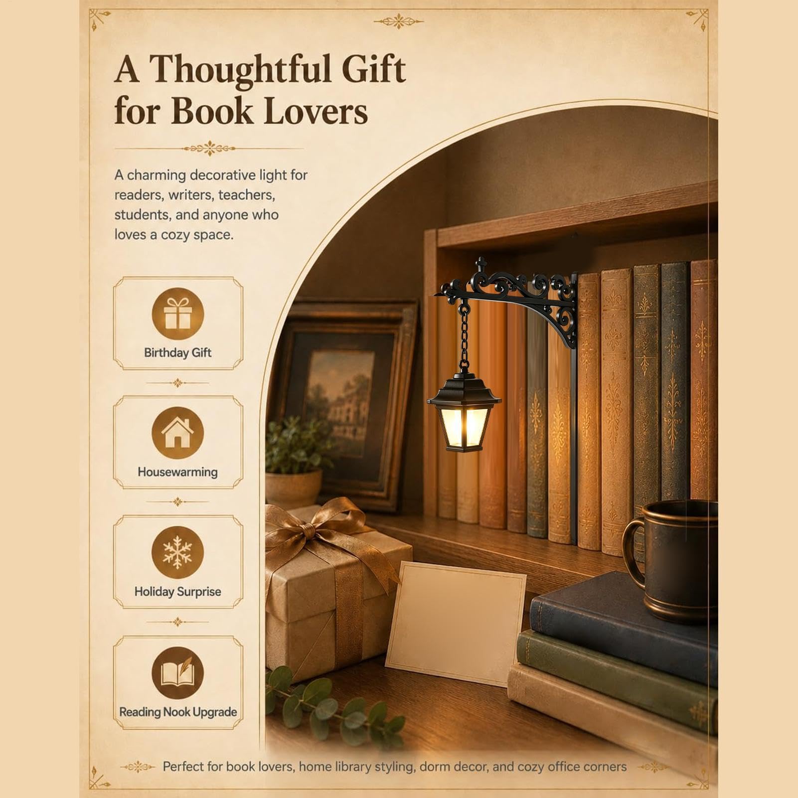 Mini Lámpara De Biblioteca Luz De Rincón De Lectura | Luces Decorativas Para Estantería Para Adolescentes, Adultos, Estudiantes, Lectores, Escritores, Profesores, Oficina, Salón,