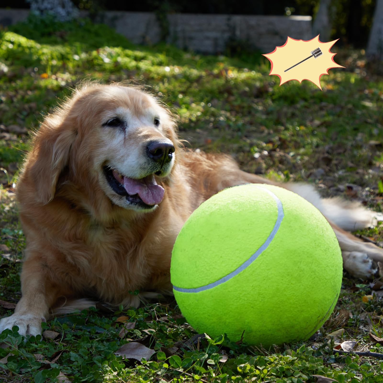 Pelota de tenis gigante para perros de 9.5 pulgadas, divertida pelota deportiva al aire libre, pelota de tenis grande amarilla para regalo de cumpleaños para perros, pelotas de juguete para perros