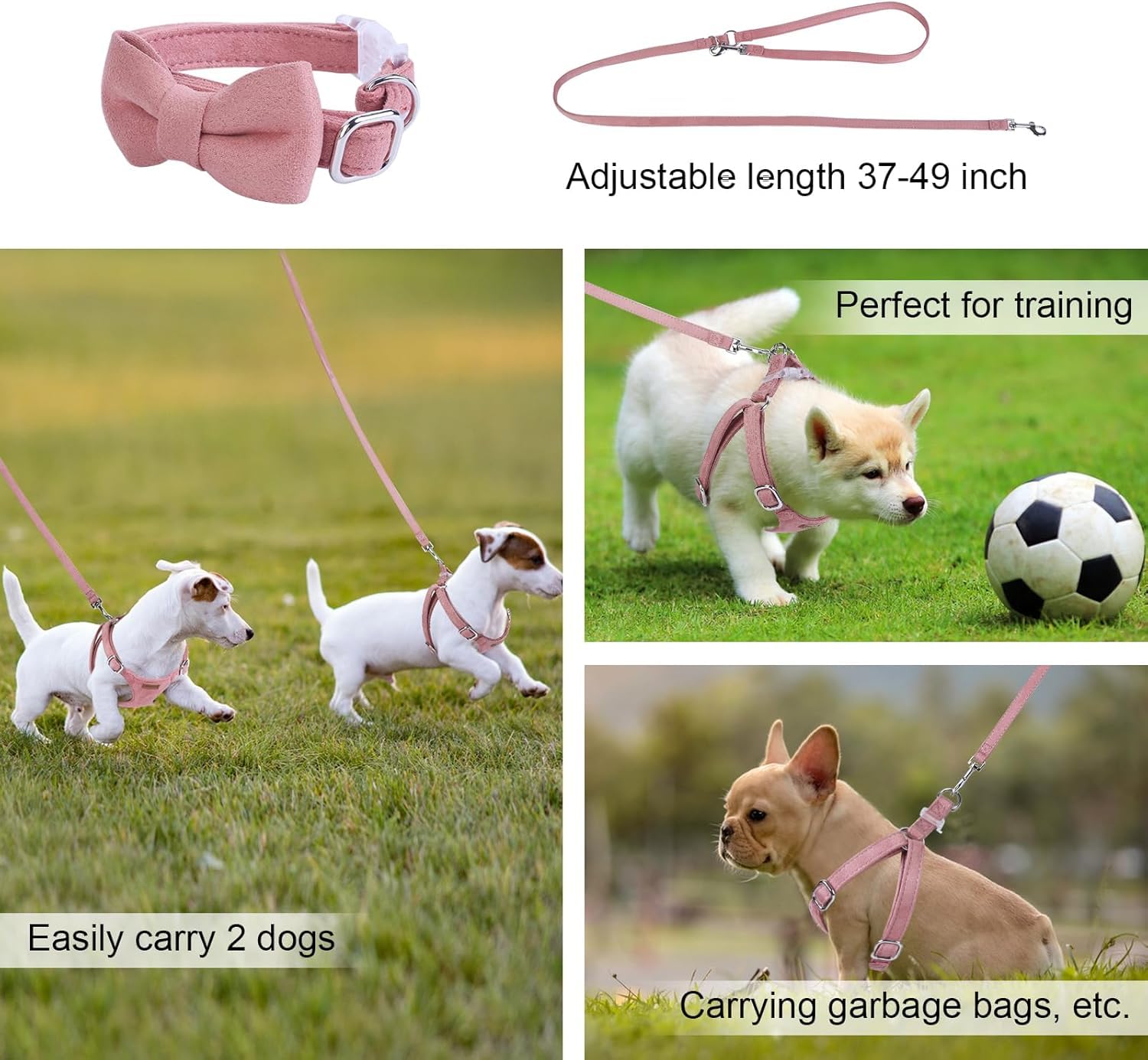 No Pull xs Pettorina per cani con guinzaglio e collare multifunzione, rosso, XS