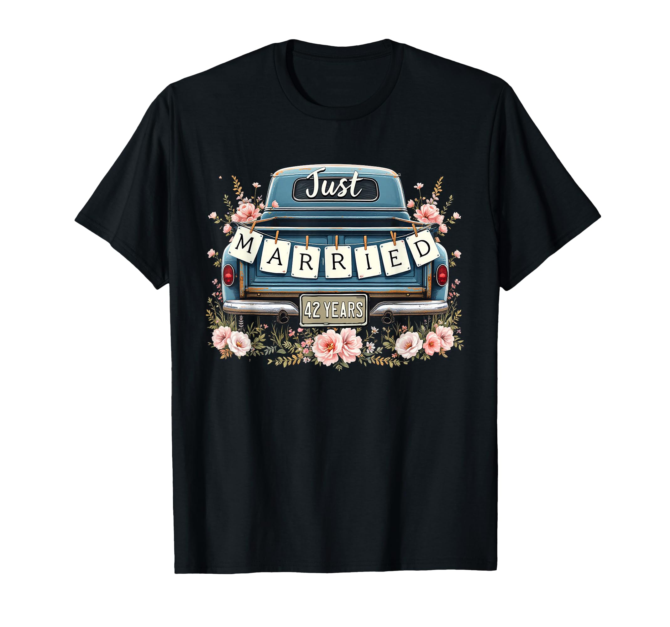 Just Married 42 Years Funny 42nd Wedding Anniversary Couples T-Shirt