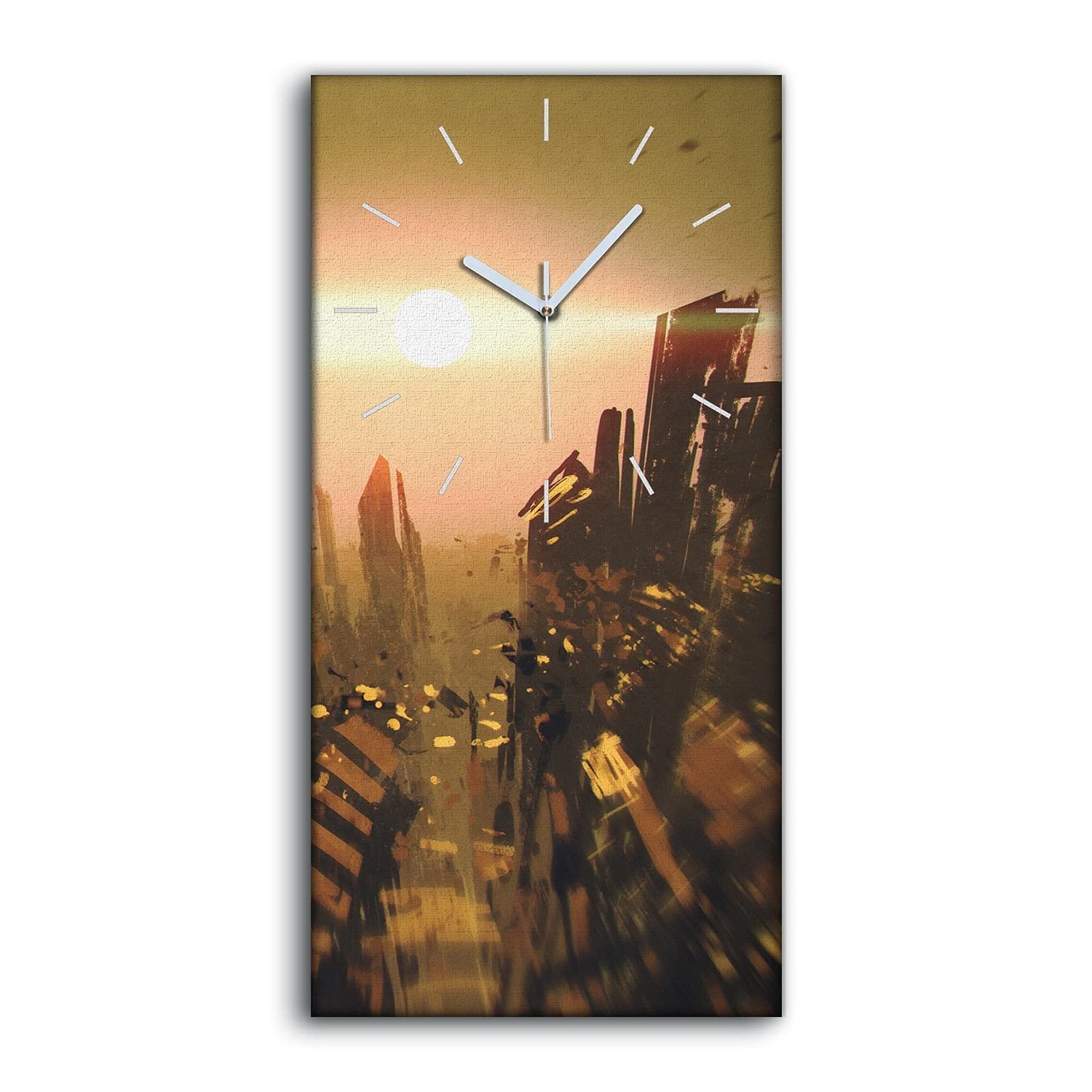 Horloge sur toile silencieuse pour supprimer le tic tac déco moderne salon coucher soleil