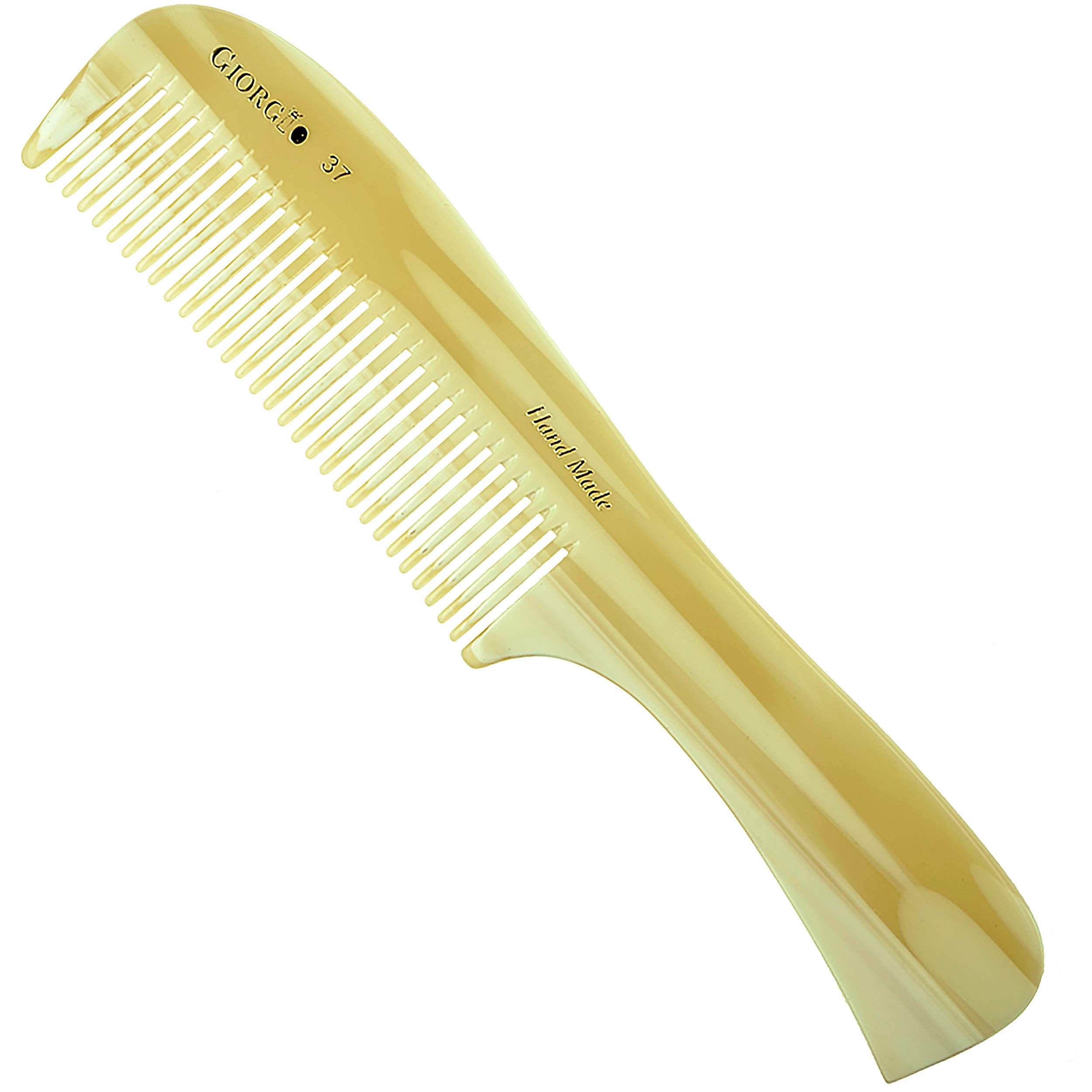 Giorgio G37 7 3/4" Hand Made Imitation Horn Comb - Course Hair. Hand-Made of quality Durable Cellulose.