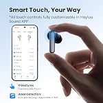 HAYLOU Flowbuds N55 Ecouteurs sans fil, Bluetooth, annulation du bruit hybride 6.0 avec 6 HD Des micros, LDAC Audio Hi-Res 40H L'heure du jeu, IPX5 Imperméable, détection dans l'oreille, personnalisable EQ Voie APP