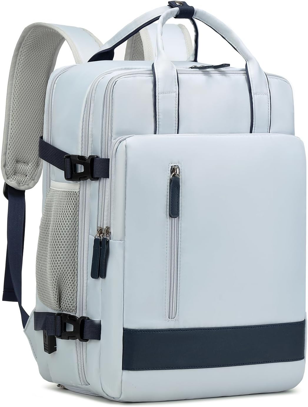 Large Travel Backpack for Women, 40L Carry On Backpack Airline Flight Approved with USB Charging Port Shoes Compartment, Personal Luggage Backpack Casual Daypack 15.6 Inch Laptop Backpack Blue