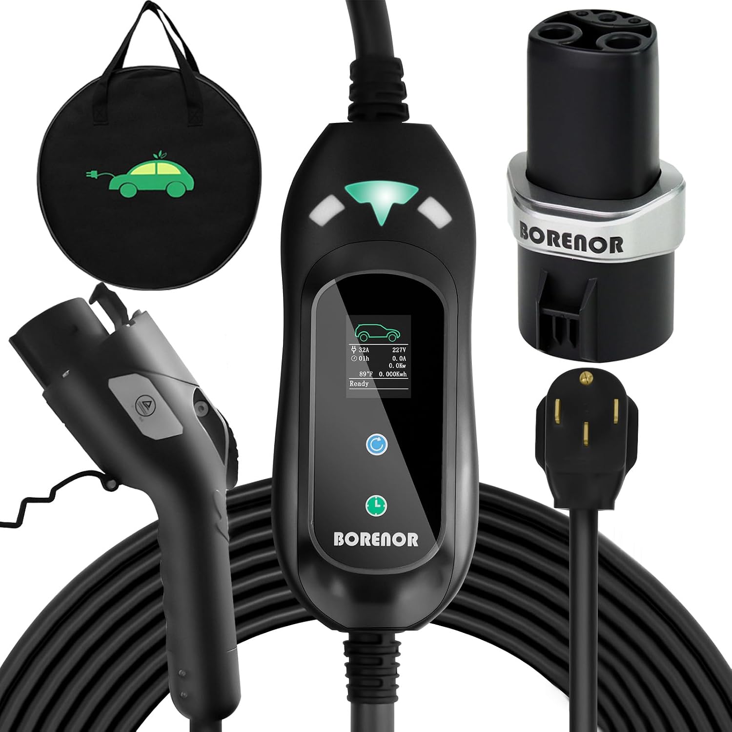Level 2 EV Charger,J1772 to Tesla Charging Adapter 80 Amp / 240V AC, Portable EV Charger Station, 13A/16A/25A/32A Djustable,Adapter for Tesla Charging Station, NEMA 14-50 Plug for SAE J1772 Standard