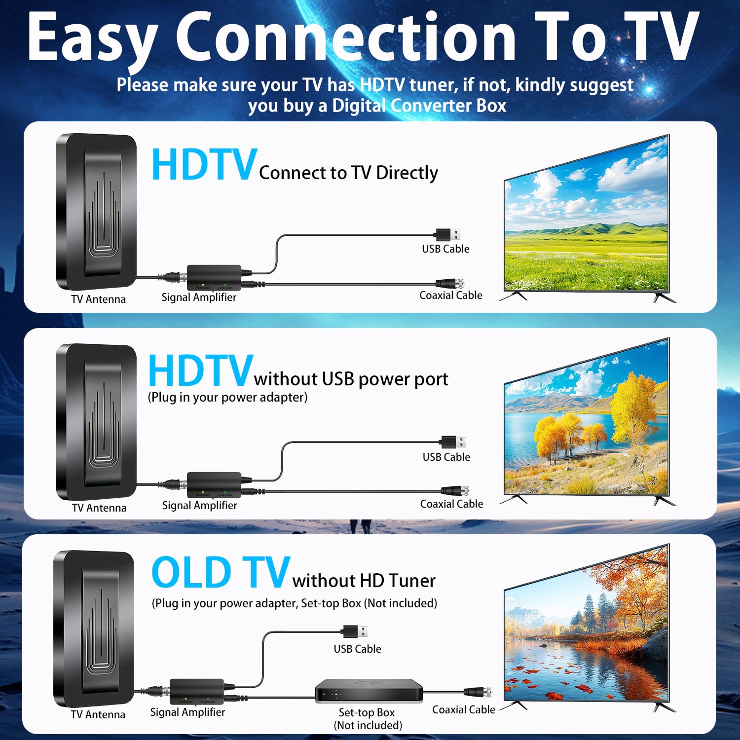 Antena de TV interior para Smart TV (V023)