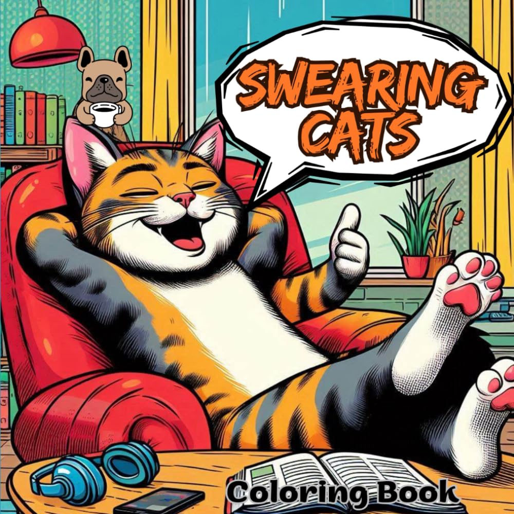 Swearing Cats Coloring Book: 40 Catitude Coloring Pages for all Cat Lovers Funny Kitty Memes for Adult Sassy Cats for Fun Relaxation and Stress Relief